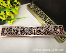 新品 藏密 八吉祥卧香炉 铜香薰炉线香炉 送防火棉 礼盒装长25cm