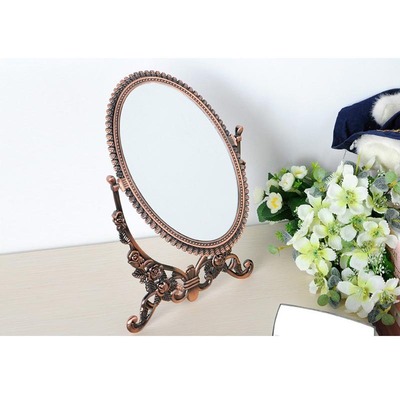 Manufactor Direct selling classical style Cosmetic mirror Metal electroplate Cosmetic mirror fold Two-sided rotate Desktop Mirror