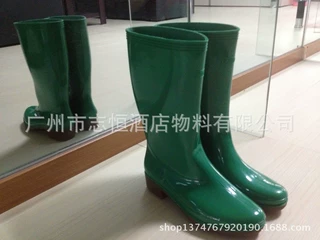 劳保水鞋金橡028绿色耐油耐酸碱长筒水鞋 女装高筒雨鞋 女装水鞋