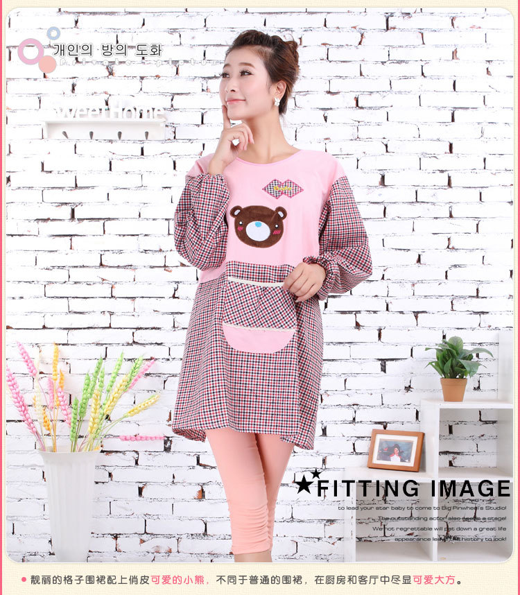 Nuevo Oso de algodón de manga larga mascota nail shop Café Casa restaurante TRABAJO ROPA inversa espalda ropa delantal