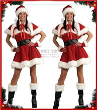 圣诞节服装女装 斗蓬圣诞礼服圣诞装 COS小红帽圣诞服领舞表演服