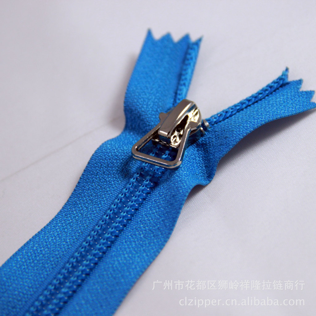 5#尼龙杂色条装拉链 5号深蓝色尼龙自动头不锁尾条装拉链批发