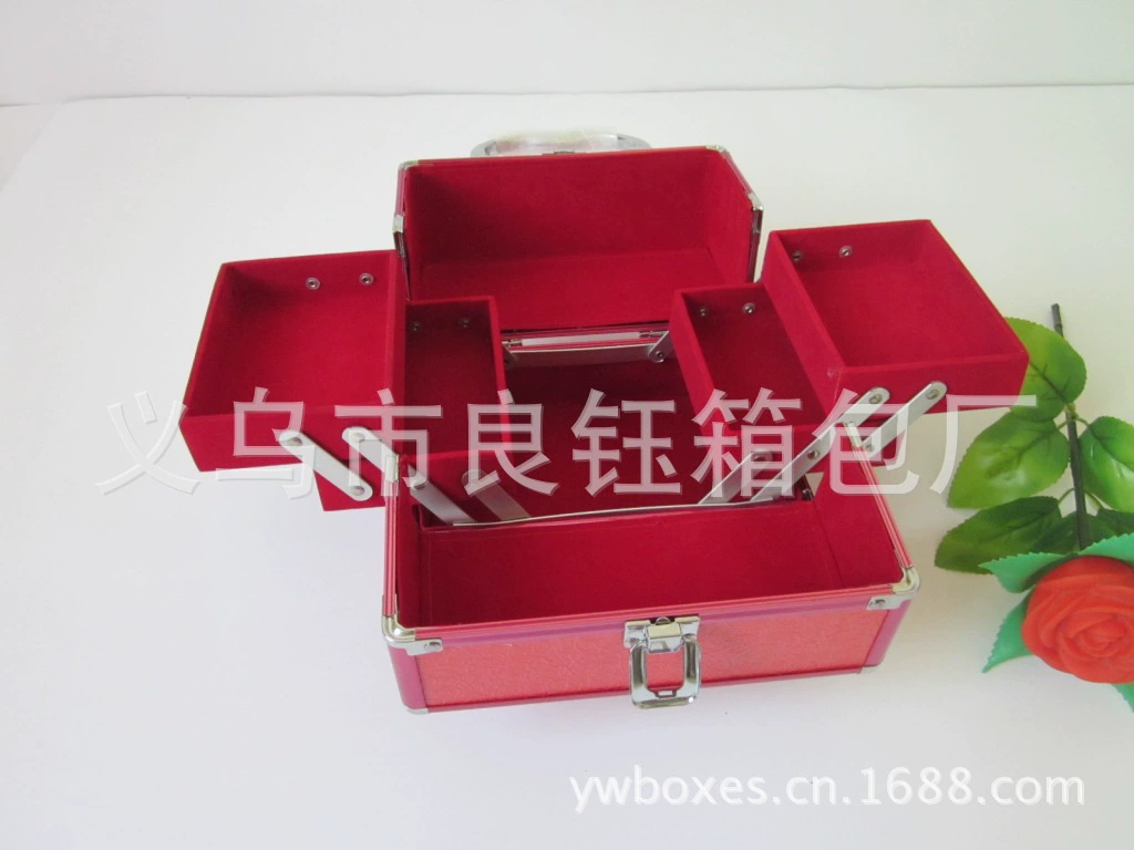 Детальная оптовая к หลф makeup box средняя мода двойное открывание набор из нескольких слоев для макияжа, специализированная коробка