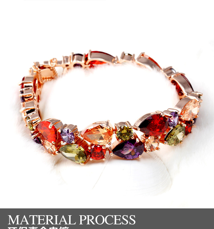 Zircon Bracelet Aaa Zircon Environmental Protection Real Gold Plating Women's Bracelet Wholesale display picture 3