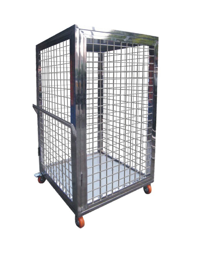 【厂家直销】不锈钢笼车 网状布草车 布草笼车 物流台车
