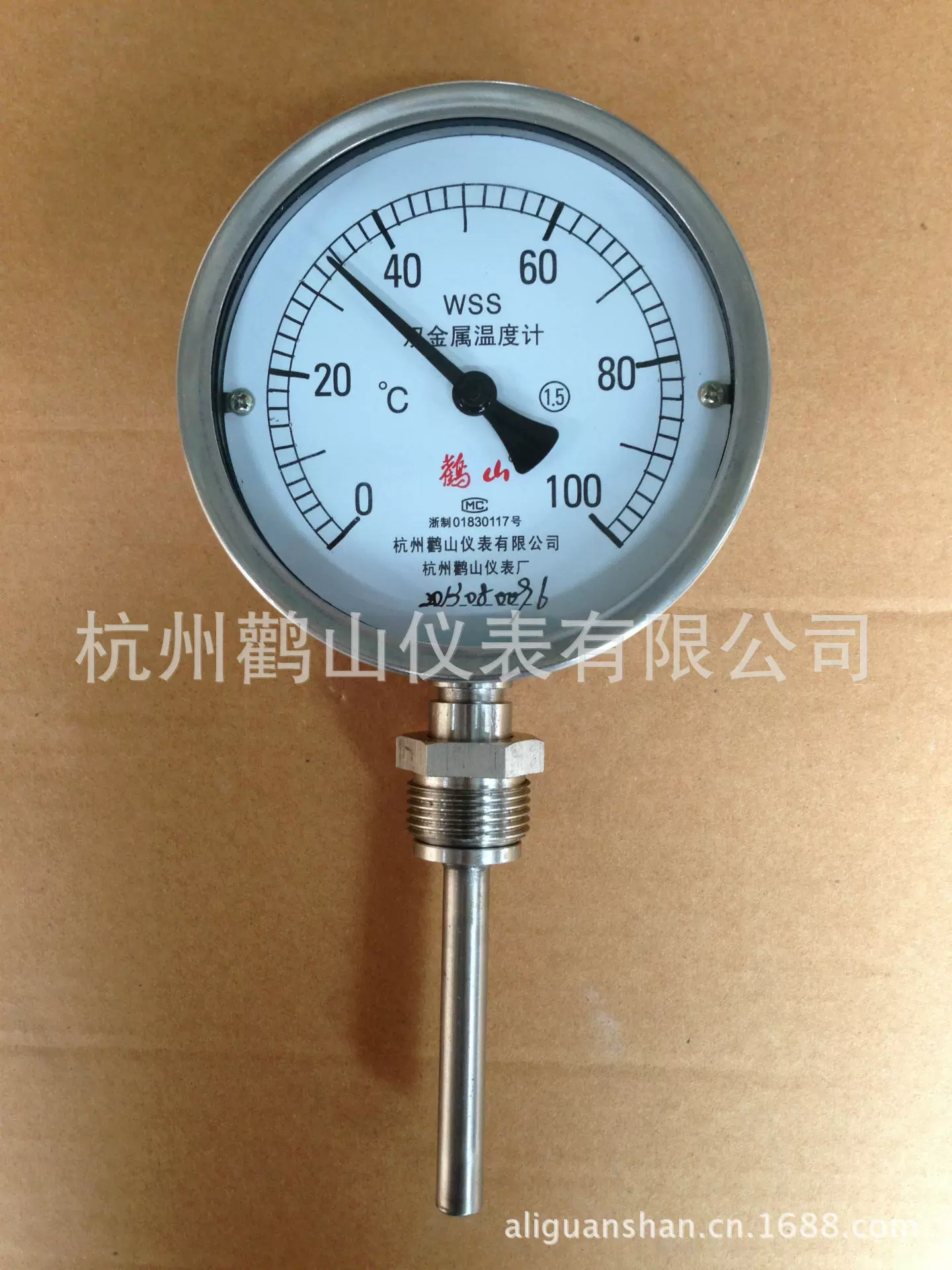 WSS411P Все нержавеющая сталь Биметаллический термометр SS304 Все стальные Термометры Заводская розетка