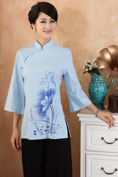 2379-1 Sky Blue Lotus Middle Sleeve
