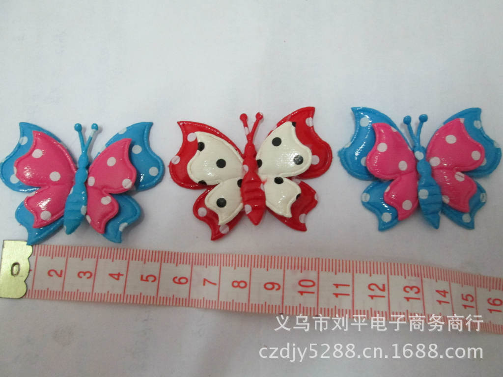 供应超声波压花 卡通小蝴蝶 儿童头饰 童装配件 压花