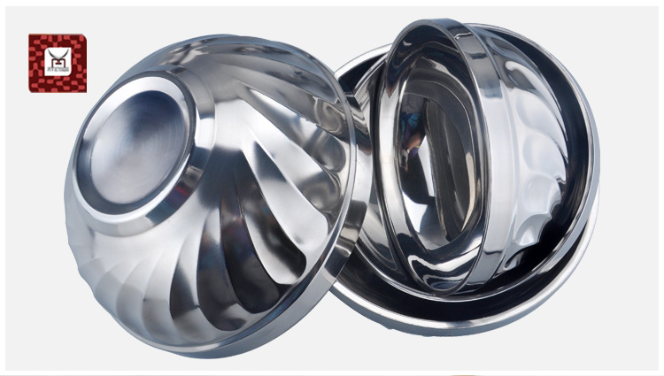 不銹鋼雙層玉蘭碗百合花瓣