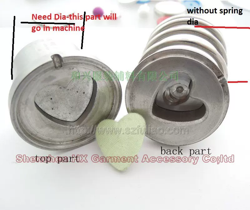 心形布包钮模具,异型布包扣模具,心布布包扣模具