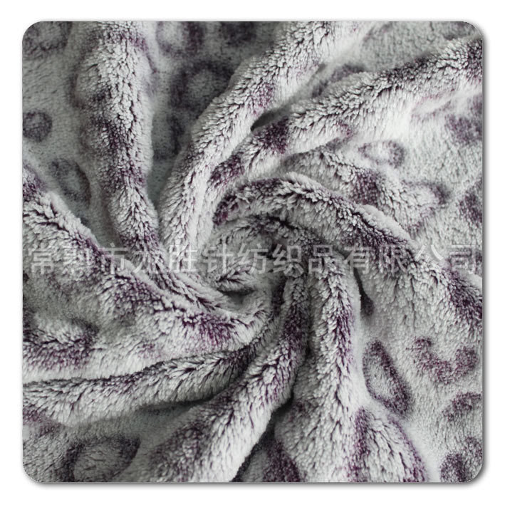 【雕印珊瑚绒】常熟针织面料龙胜针织布雕印剪花珊瑚绒家纺面料