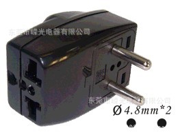 WDS-9B 4.8MM 欧规转换插座 中东旅游插头 一转三 苏俄转换器