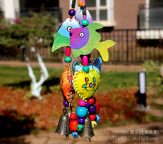 木头彩皮挂件风铃