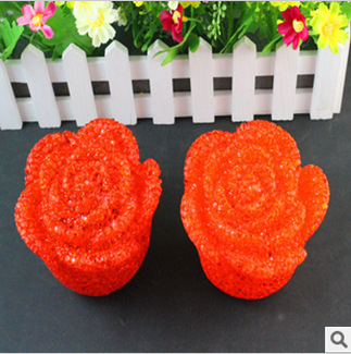 B020給力浪漫禮物 夢幻中號水晶玫瑰花 七彩小夜燈