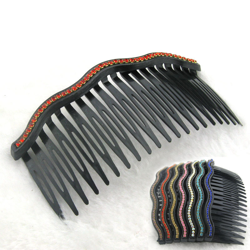 厂家直销大号10.7*4.5CM波浪一排钻发梳 热销发梳 支持混批