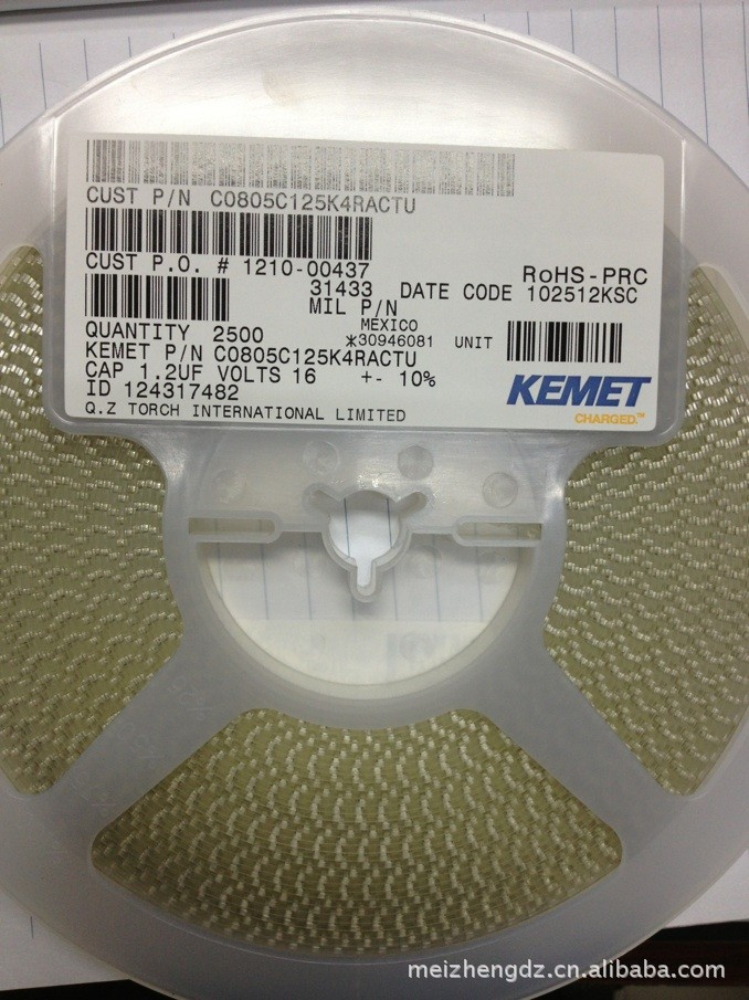 C0805C125K4RACTU 0805 1.2UF 10% 16V X7R 基美KEMET  原装现货