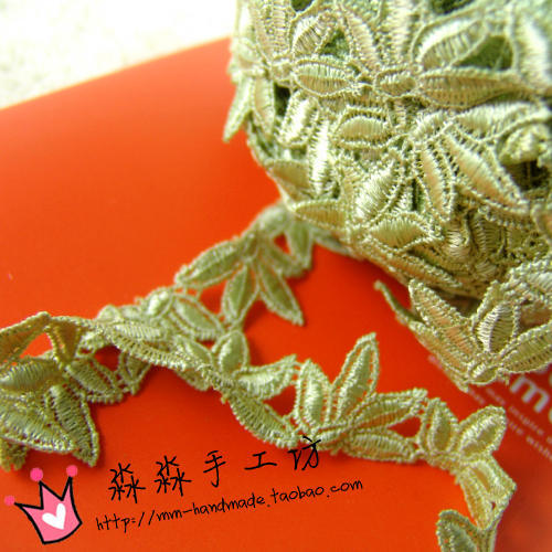 厂家直销复古刺绣抹茶绿四叶草蕾丝花边 批发服装花边装饰面料