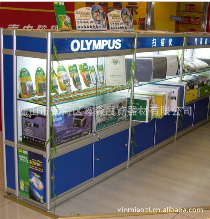 鑫淼展览会展柜 精品货柜 标摊装饰柜 展会标摊 八棱柱立柱铝柜