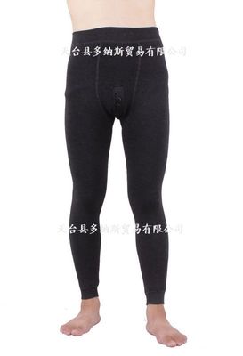 秋冬男士羊绒裤 加绒加厚保暖黄金绒男式紧身打底裤一体长裤子|ru