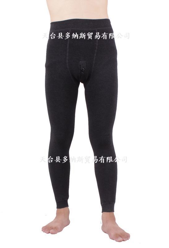 秋冬男士羊绒裤 加绒加厚保暖黄金绒男式紧身打底裤一体长裤子|ru