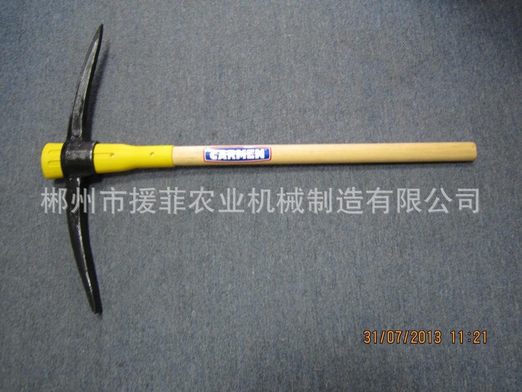 PICK出口南美锻打钢镐P401辊锻  钢镐牌P406红色钢镐带木柄P407