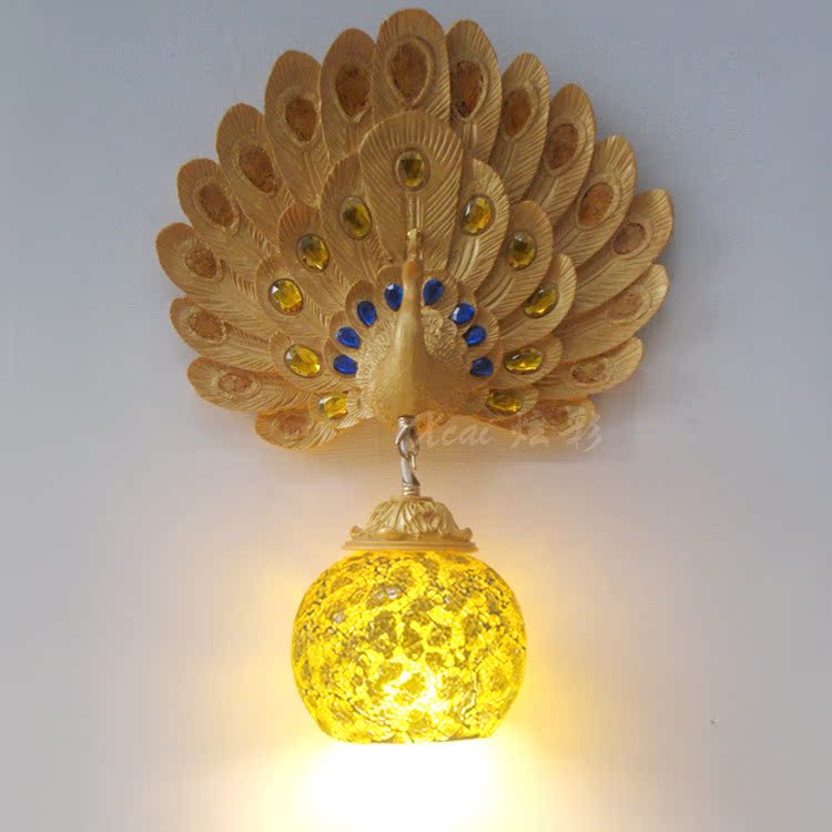金黄孔雀壁灯-14