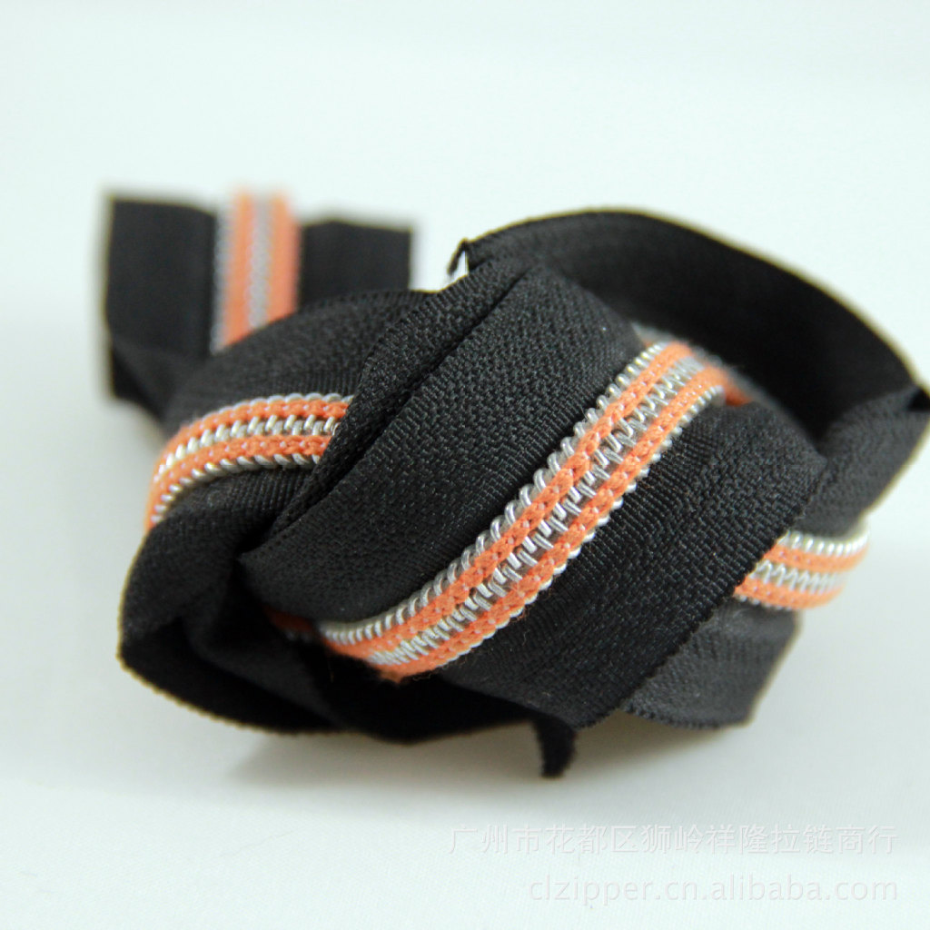 5#橙线银牙尼龙拉链 5号尼龙拉链批发 多色供应