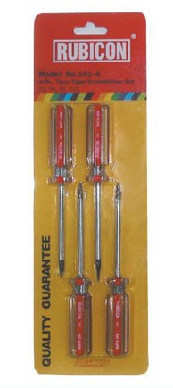 原装罗宾汉 NO.161-4 4支套装组星型梅花六角螺丝批（有孔）