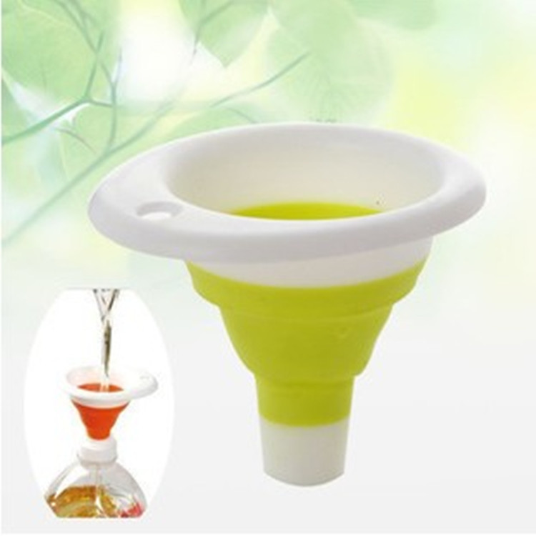 environmental protection multi-function silica gel funnel Telescoping originality kitchen Folding Oil leak Filling Hanging type Portable Small gifts