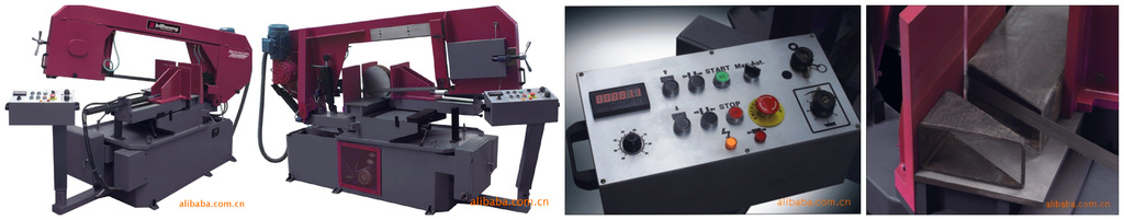 BR440自动数控旋转切割角度金属带锯床 武汉精密金属效能高数控锯 