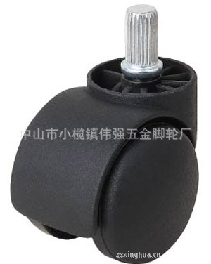 2寸50mm直纹直杆罗丝尼龙扎花电脑办公脚轮大班 家具脚轮万向轮