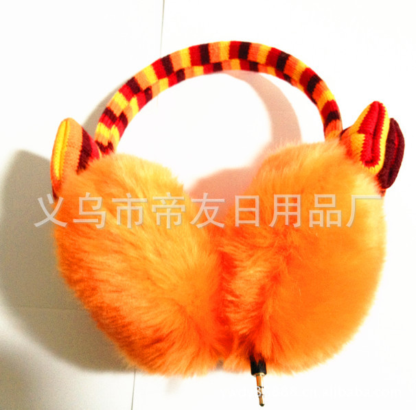 厂家供应新款蝴蝶结自动伸缩线音乐耳机耳套，可以定做不同款式