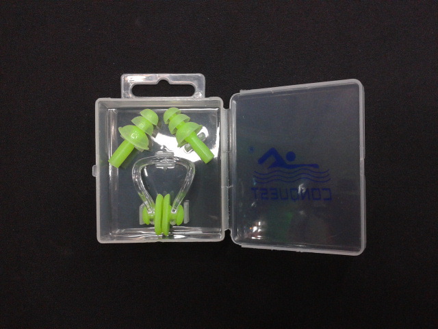 厂家大量供应搏路 conquest 高档柔软防水硅胶鼻夹耳塞 游泳配件详情图9