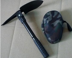 全金属小号双手柄工兵铲子折叠铲军工铁锹配布袋