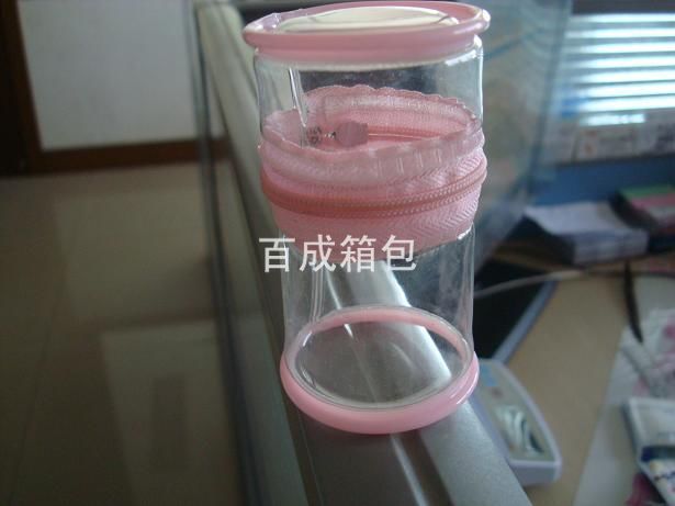 厂家定做PVC圆筒拉链袋子 PVC化妆品袋子 PVC化妆品收纳袋