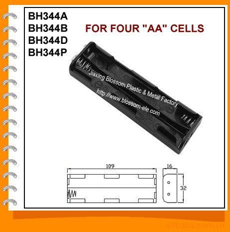 五号四节双排电池盒  4节五号双条形电池盒  电池盒五号四节
