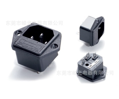 SS-8B IEC C14接线插头 保险丝机柜插头 C14插座 UPS插座