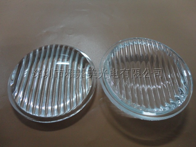 大功率LED透镜 Φ69.3MM条纹玻璃凸透镜 LED光学玻璃透镜
