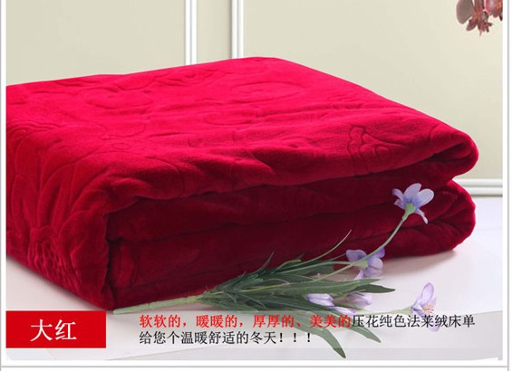 優質珊瑚絨升級素色純色壓花剪花法萊絨毛毯 夏用薄毯空調毯批發