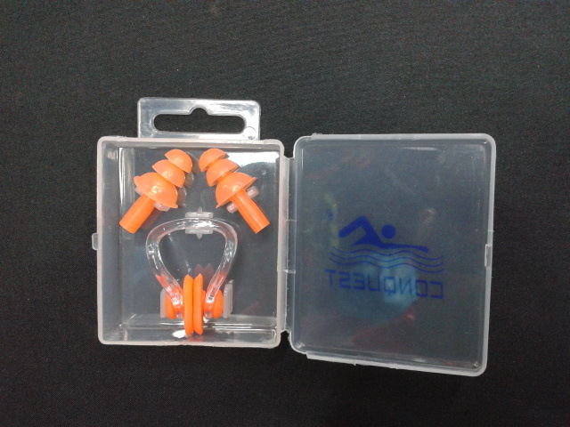 厂家大量供应搏路 conquest 高档柔软防水硅胶鼻夹耳塞 游泳配件详情图8