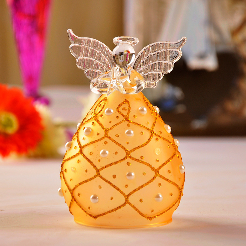 Púrpura plata sinuoso bendición de seda Ángel novela creativa decoración del hogar artesanía vidrio