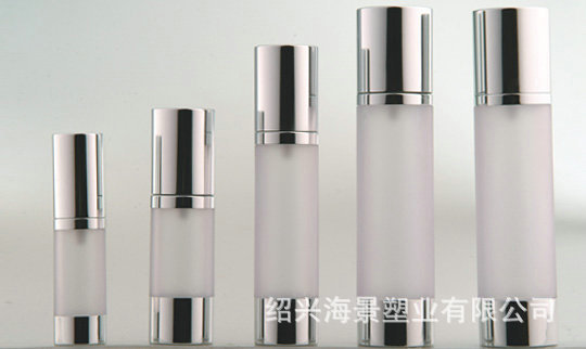 《荐》热销 白色亚克力AS铝直角真空包装瓶 乳液真空按压瓶现货