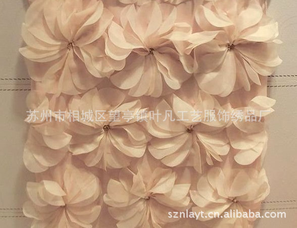 厂家供应手工花订钻 淑女服饰辅料 花朵钉珠