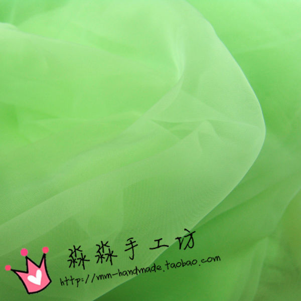 服装造型布料 中硬青草绿色冰淇淋绿色欧根纱玻璃纱薄面料 柯根纱