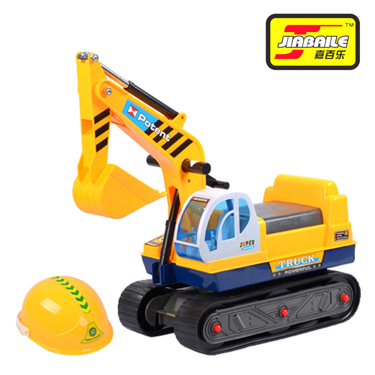 嘉百乐 儿童可坐可骑乘挖土工程车玩具 乘坐挖掘机履带 118批发|ms