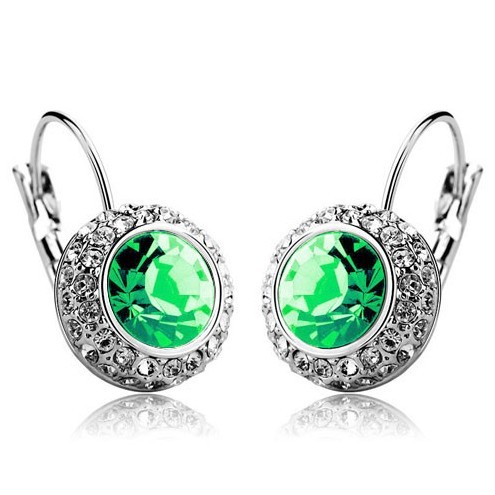 Half-Moon Crystal Earrings - Image 1