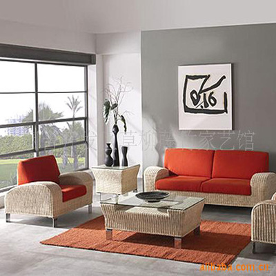 10147 Manufactor Produce wholesale natural fashion white combination Rattan furniture Sofa cover