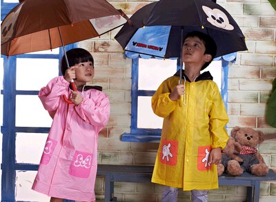 儿童雨衣学生雨披 卡通小童雨衣 无书包位雨衣 防水 一件代发|ru