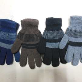 新款针织魔术手套保暖手套 批发男士双色羊毛手套可来样定做
