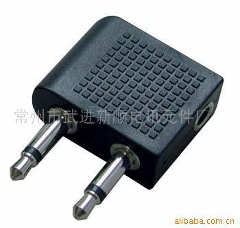 航空耳机音频转换器 飞机耳机转接头 2*3.5mm单音公转3.5母插头